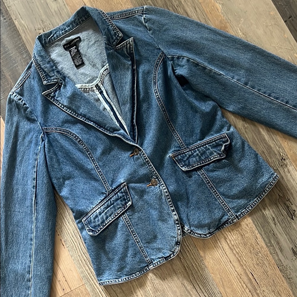 FOR JOSEPH Denim Blazer Jacket Size: Large (L) - Picture 2 of 16